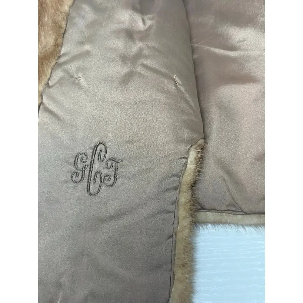 Vintage Alaskan Fur Mink Cape with Silky Lining and Pockets